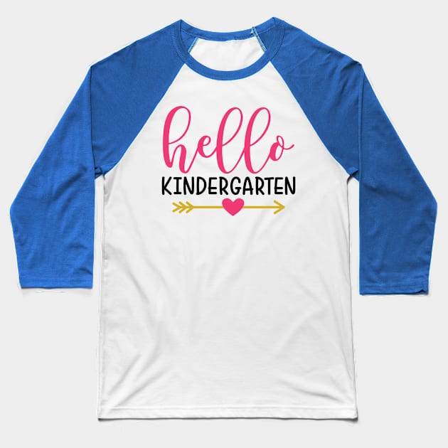 Hello Kindergarten Kids Back to School Cute Baseball T-Shirt by ThreadSupreme